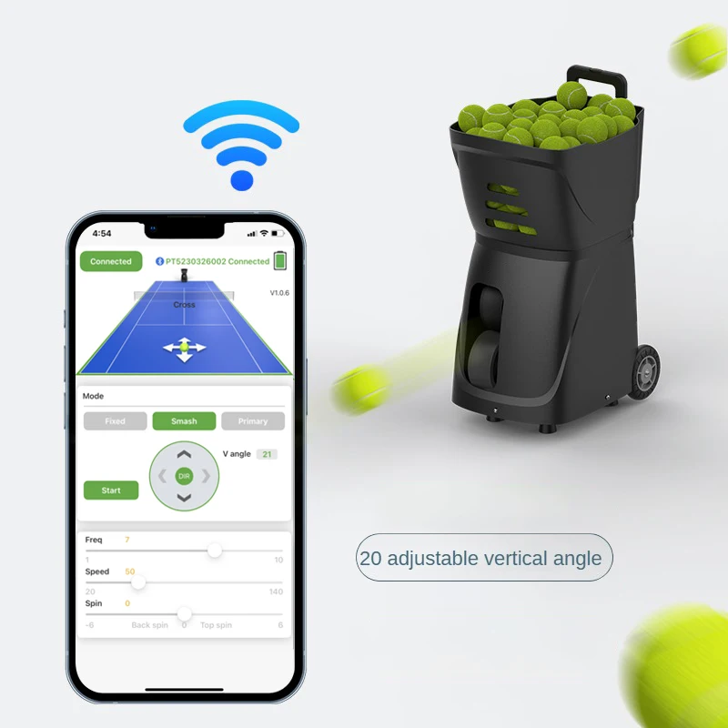 STLF رائجة البيع المحمولة Pusun آلة كرات التنس التطبيق الذكي التحكم عن بعد معدات كرة التنس Padel للتدريب #6