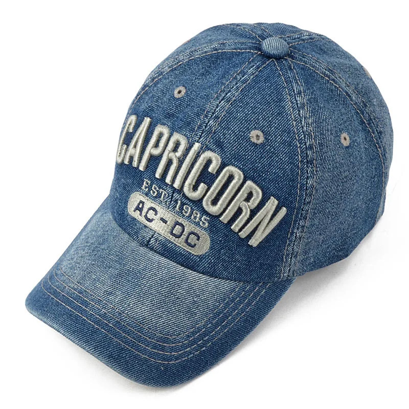 Baseball Cap Men Women Embroidery Letter Jeans Snapback Hat Casquette Summer Sports USA Hip Hop Cap Gorras