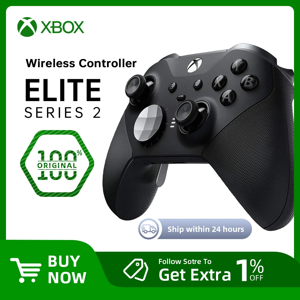 وحدة تحكم لاسلكية Microsoft Xbox Black Elite Series 2 لـ Xbox Series S Xbox Series X XSS XSX 100% أصلية جديدة
