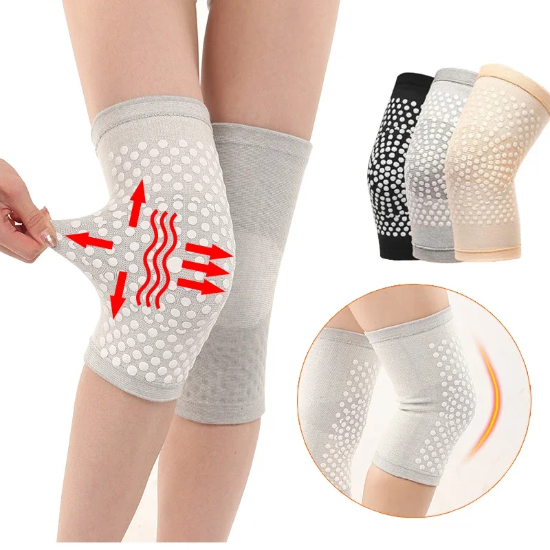 2PCS Self Heating Pad Knee Brace Sports Knee Protector Pads Arthritis Leg Warmer Four-sided Elastic Joint Warming Knees Support