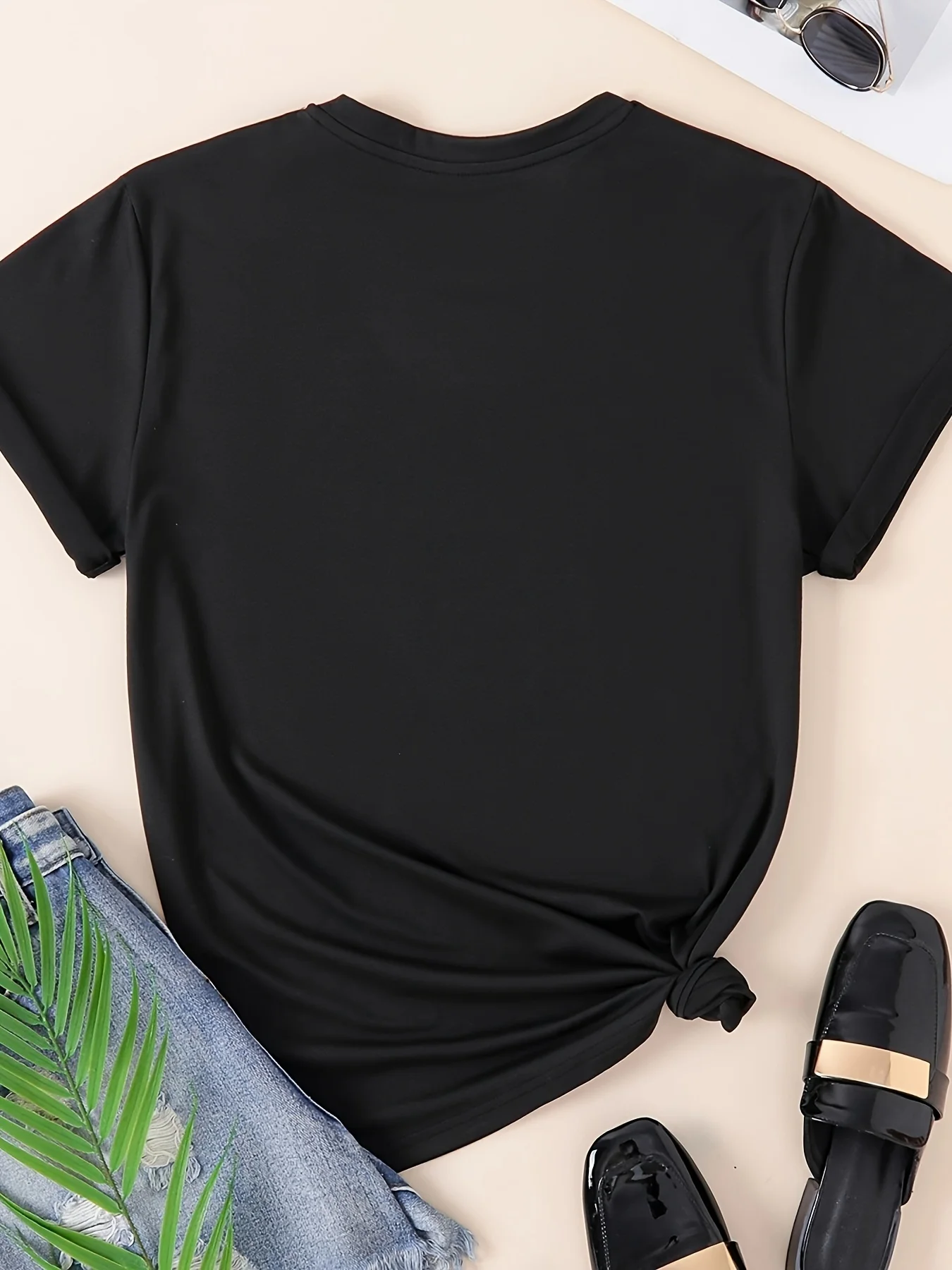 Футболка с буквенным принтом, повседневный топ с круглым вырезом и короткими рукавами на лето и весну, женская одежда
