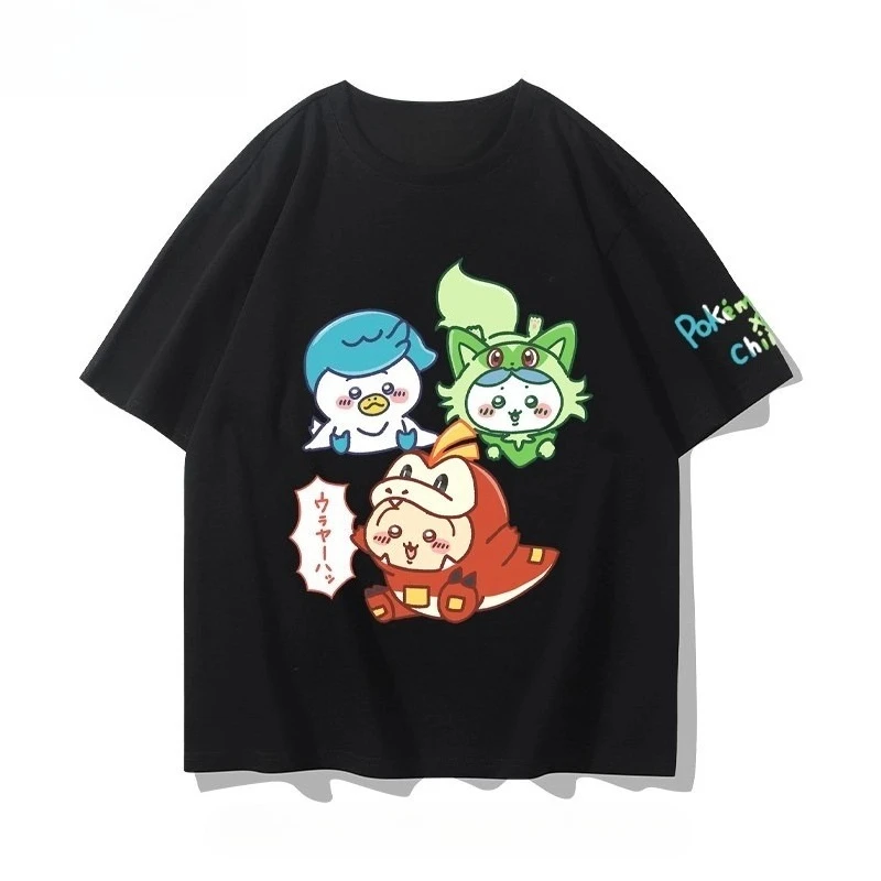 Chiikawa Cute Kawaii Anime Starry Tee Men's Women's Black Retro Cool Graphic Art Print Oversized Short Sleeve Streetwear Top