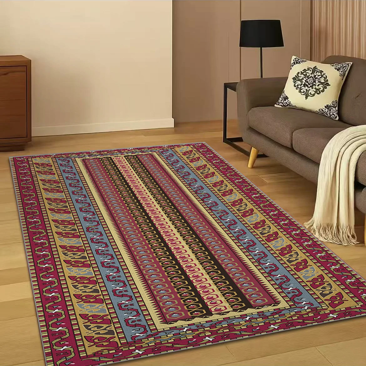 VIKAMA Moroccan Style Persian Area Rug Large Carpet for Living Room Bedroom Sofa Doormat Decoration,Kitchen Non-slip Floor Mat