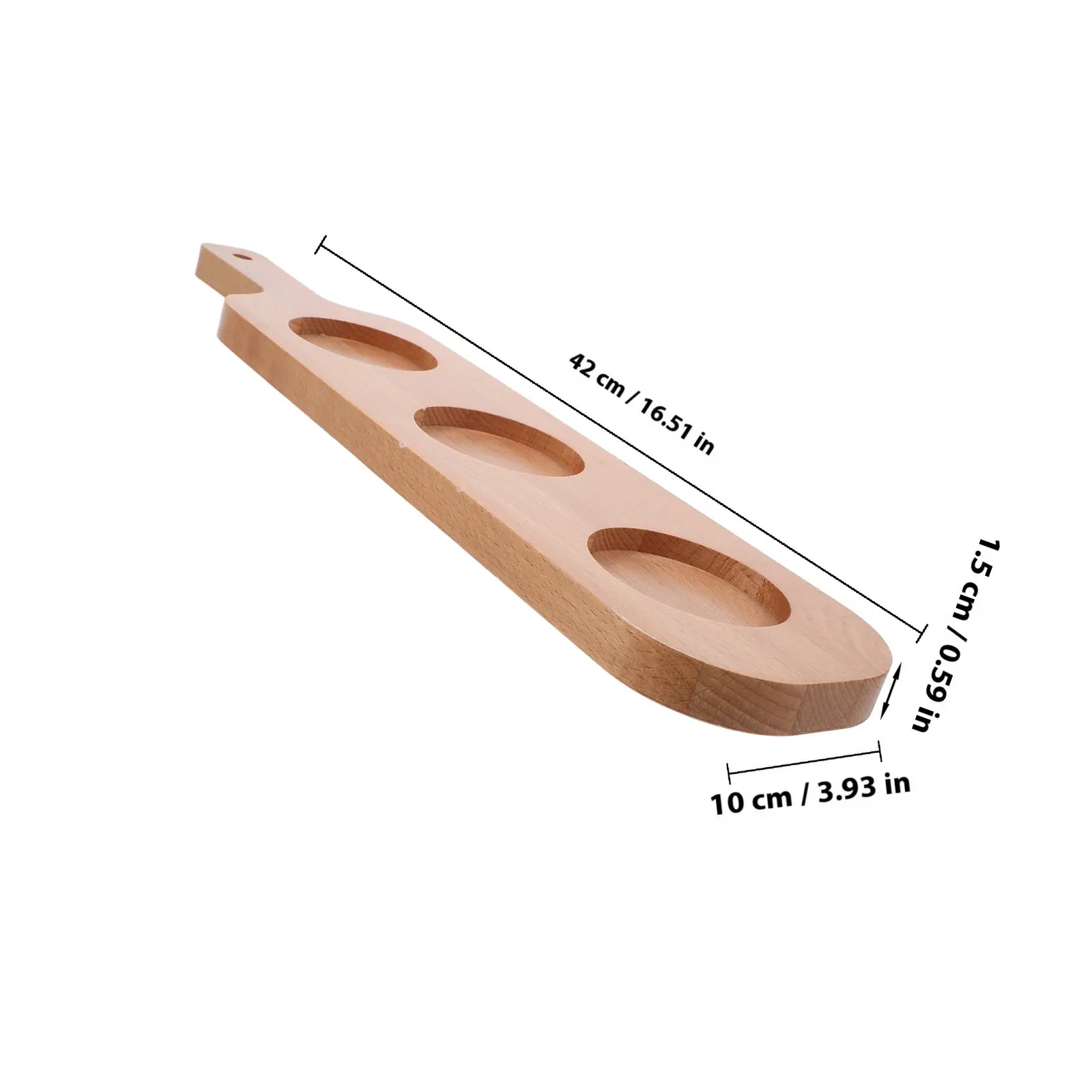 Natural Wood Drink Flight Board with Carry Handle Multi Slot Serving Tray for Beer Wine Tasting Bars Hotels