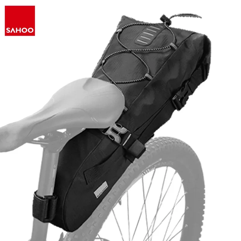 

8.5L 10L Bicycle Seat Tube Bag Wrap-up Buckle Closure Volume Extendable Saddle Storage Pack Bag MTB Road Bike Pannier Pouch