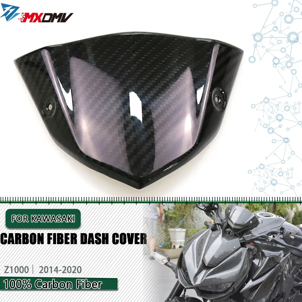 

Carbon Lower Windscreen Instrument Gauge Cover For Kawasaki Z1000 2014 -2021 Motorcycle Accessory upper Front windshiled Fairin