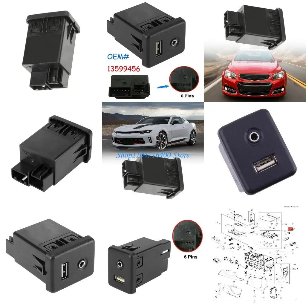 y1gd Music AUX  USB Charging Port Module Socket 13599456 for Car Entertainment
