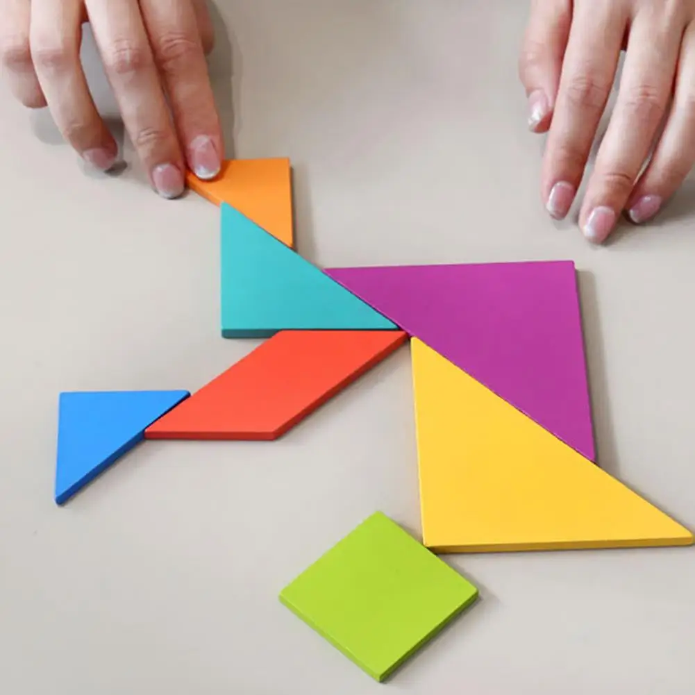 

Lightweight 7Pcs Delicate Tangram Board Jigsaw Toys Exercise Spatial Creativity Puzzle Toys Hands-on Ability Kids Toy