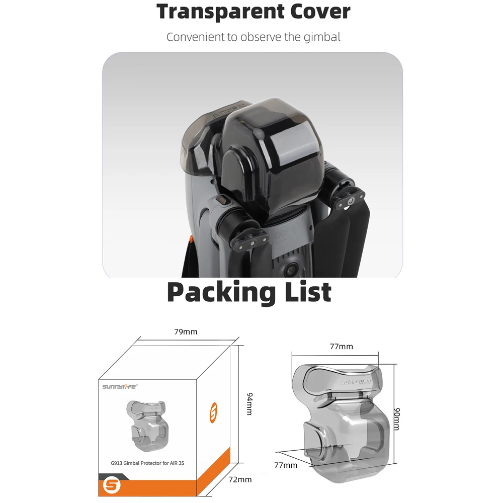 Sunnylife Gimbal Case For DJI AIR 3S Lens Cap Gimbal Camera Protector Dustproof Lens Protective Cover For DJI Air 3S Drone Parts