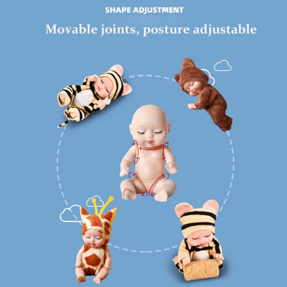 Simulazione del sonno mobile congiunta Bambola rinata Vestiti per animali Vesti la bambola BJD mobile congiunta in plastica Ragazza carina Regalo di compleanno per ragazze