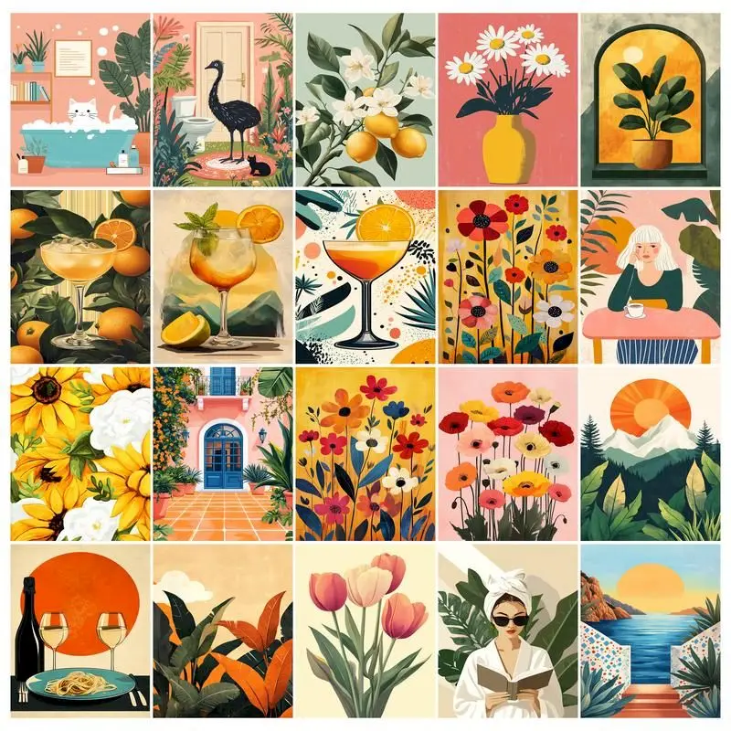 GATYZTORY Painting By Numbers Kits Flowers Drawing On Canvas Picture Coloring By Numbers For Living Room Decoration