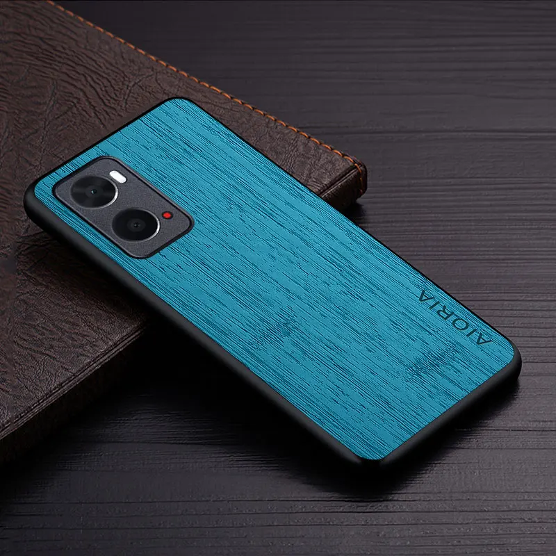 Case for Oppo A96 A76 A36 4G funda bamboo wood pattern Leather phone cover Luxury coque for oppo a96 case capa