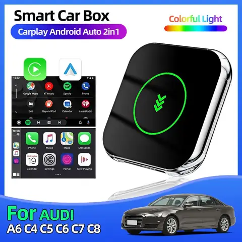 아우디 A6 C4 C5 C6 C7 C8 패션 새로운 자동 2in1 스마트 박스 WIFI BT 자동 연결 무선 Carplay 어댑터 안드로이드 자동차 액세서리