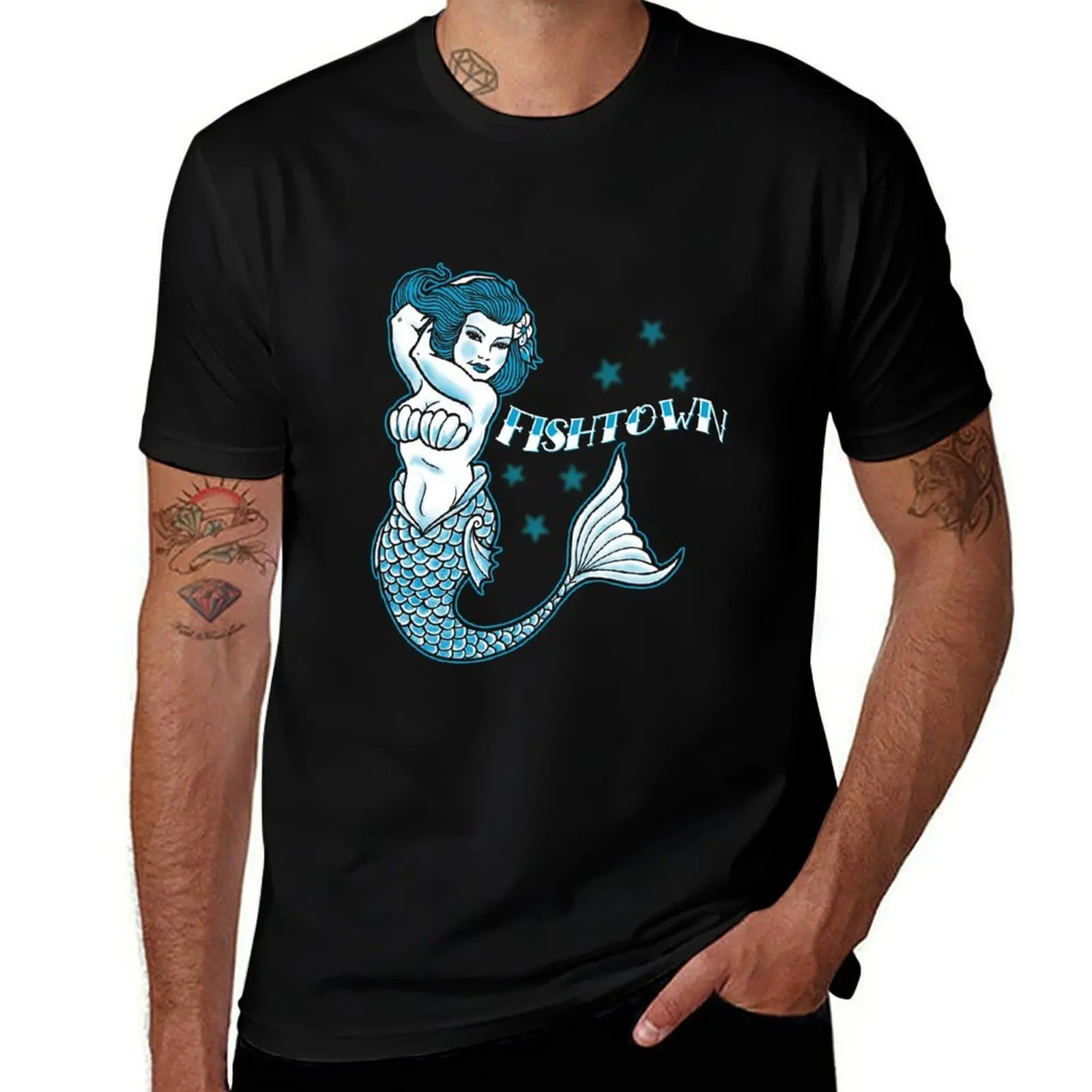 Fishtown Mermaid T-Shirt Sport Basic Moisture Wicking Tee T-Shirt