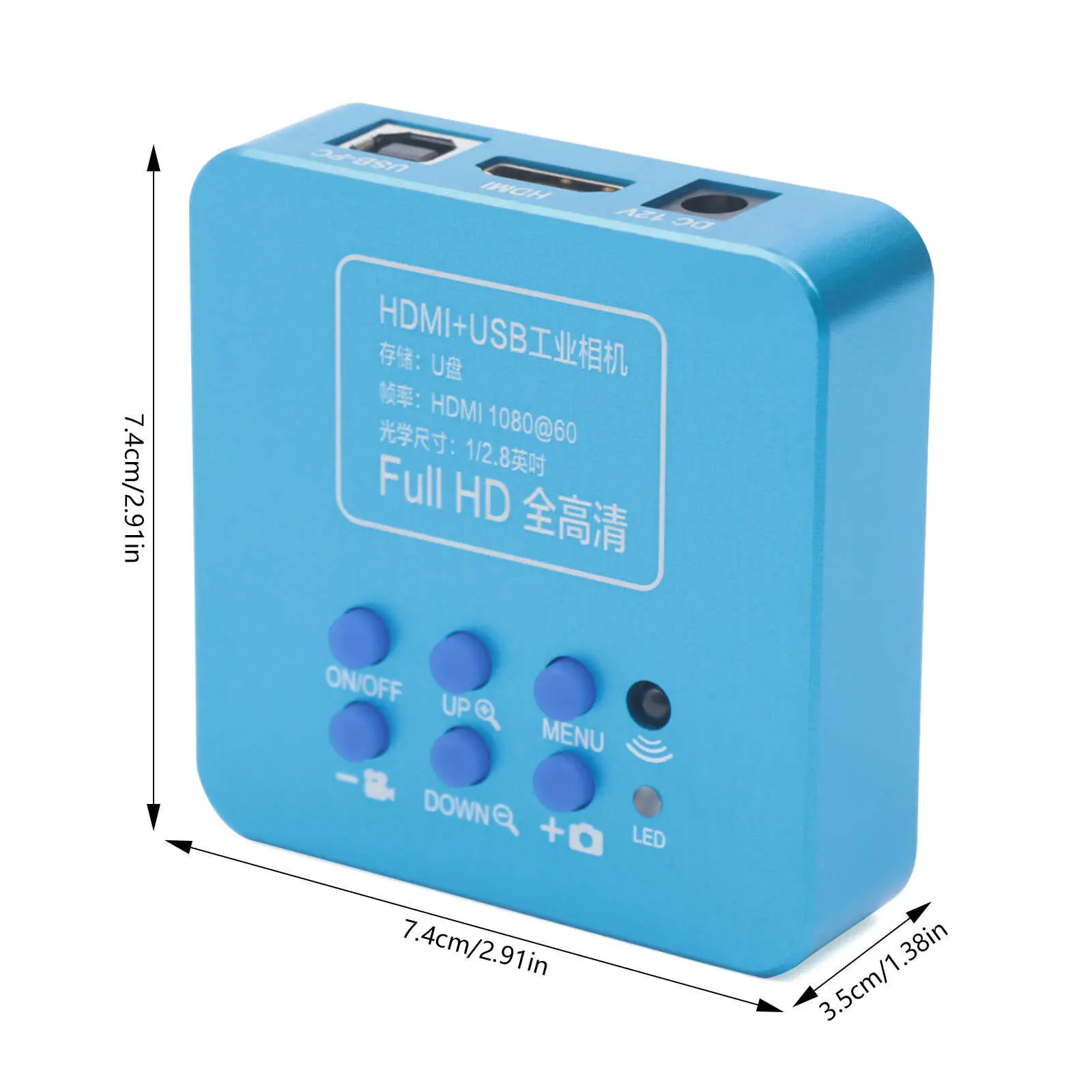 12 فولت HD 1080p HDMI كاميرا فيديو مجهرية رقمية صناعية USB 30 إطارًا في الثانية مع سلك طاقة