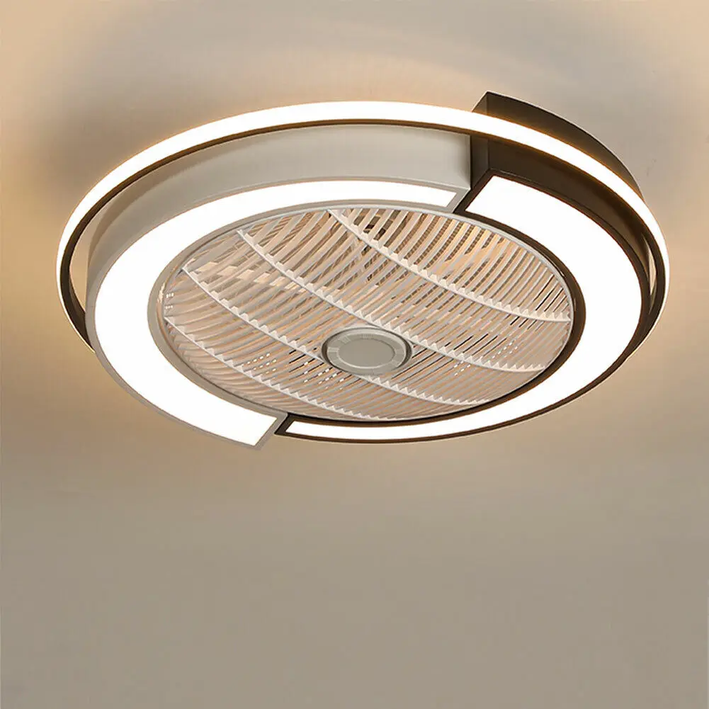 Imagem -02 - Modern Rodada Led Ventilador de Teto Luz Lâmpada Regulável com Controle Remoto Candelabro Decoração Cores Velocidades Mudando as Cores Acrílico 23