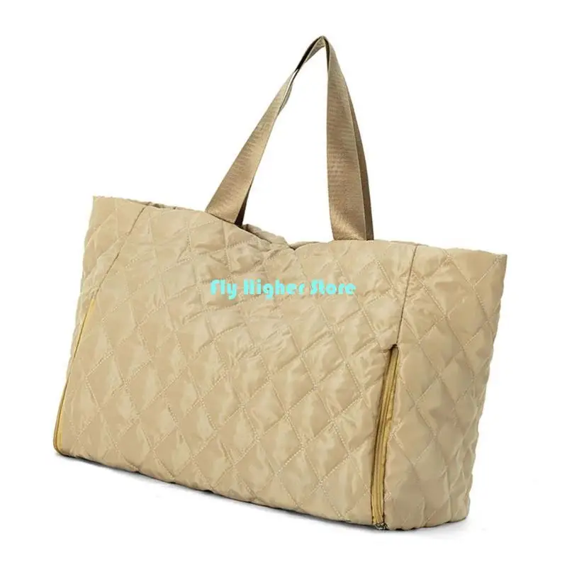

Quilted Handbag Gym Bag Trendy Shoulder Bag Large Capacity Travel Bag Weekends Bag Overnight Bag Fitness Bag for Daily