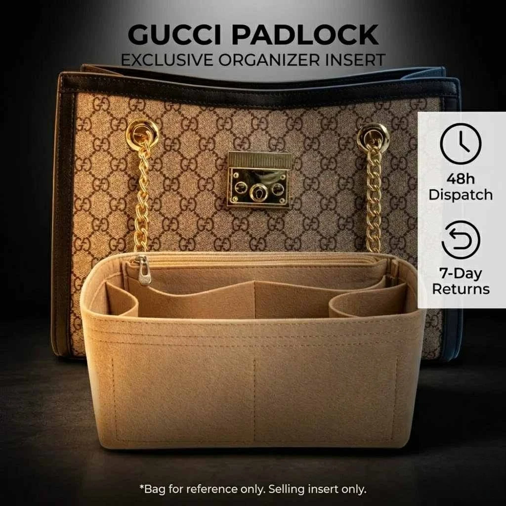 

Handbag Shaper Inner Divider Premium Felt Purse Organizer Insert Makeup Travel Storage Pouch for Padlock Tote Bags Accessories