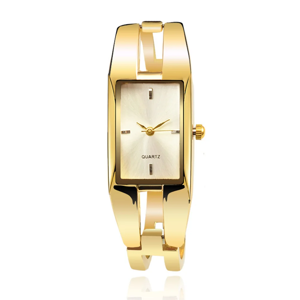 

Quartz Ladies Bangle Watch Gold Alloy Band White Dial Scratch Resistant Durable for Daily Outdoor Use Bangle Watch