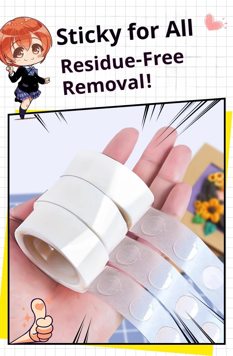 Traceless Transparent Double-Sided Adhesive Dots, Round Double-Sided Tape, High Adhesion Balloon Decorations, Nano Glue