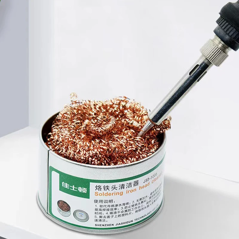 Soldering Iron Head Cleaning Ball Desoldering Soldering Tip Mesh Filter Rinsing Jet Nozzle Copper Wire For Remove Welding Slag
