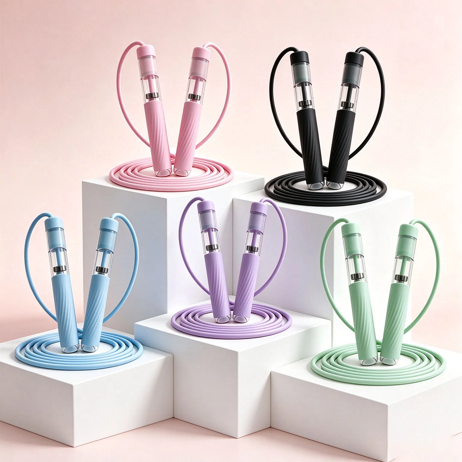 Adjustable Jump Rope with Name Tag, Smooth Bearing Non-slip Handle, Kids Skipping Rope for PE Fitness, Multiple Macaron Colors