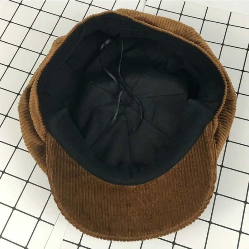 Japanese Retro Washed Striped Denim Forward Hat Men's and Women's Spring and Autumn British Outdoor Sunshade Newsboy Caps Gorras