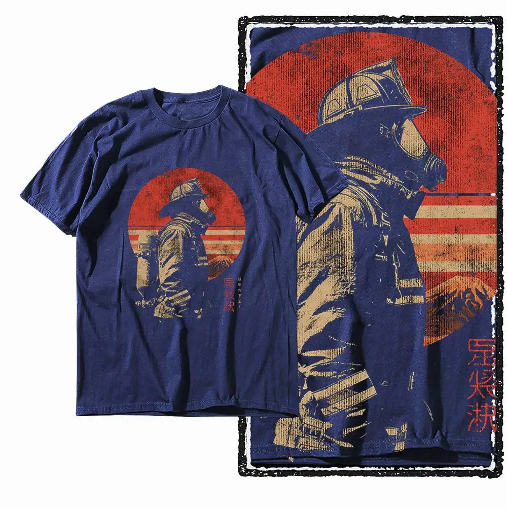 G28 NAVY Baumwoll-T-Shirt für Herren in großen Größen mit Drachen-Grafik |   Streetwear Cooles Vintage O-Neck Herren-T-Shirt