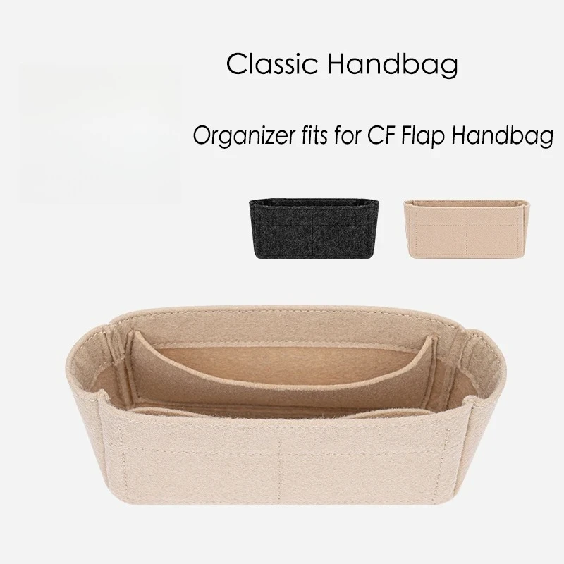 

Organizer For Classic Handbag CF Flap Felt Cloth Insert Bag Organizer Makeup Handbag Travel Inner Purse Portable Cosmetic Bags