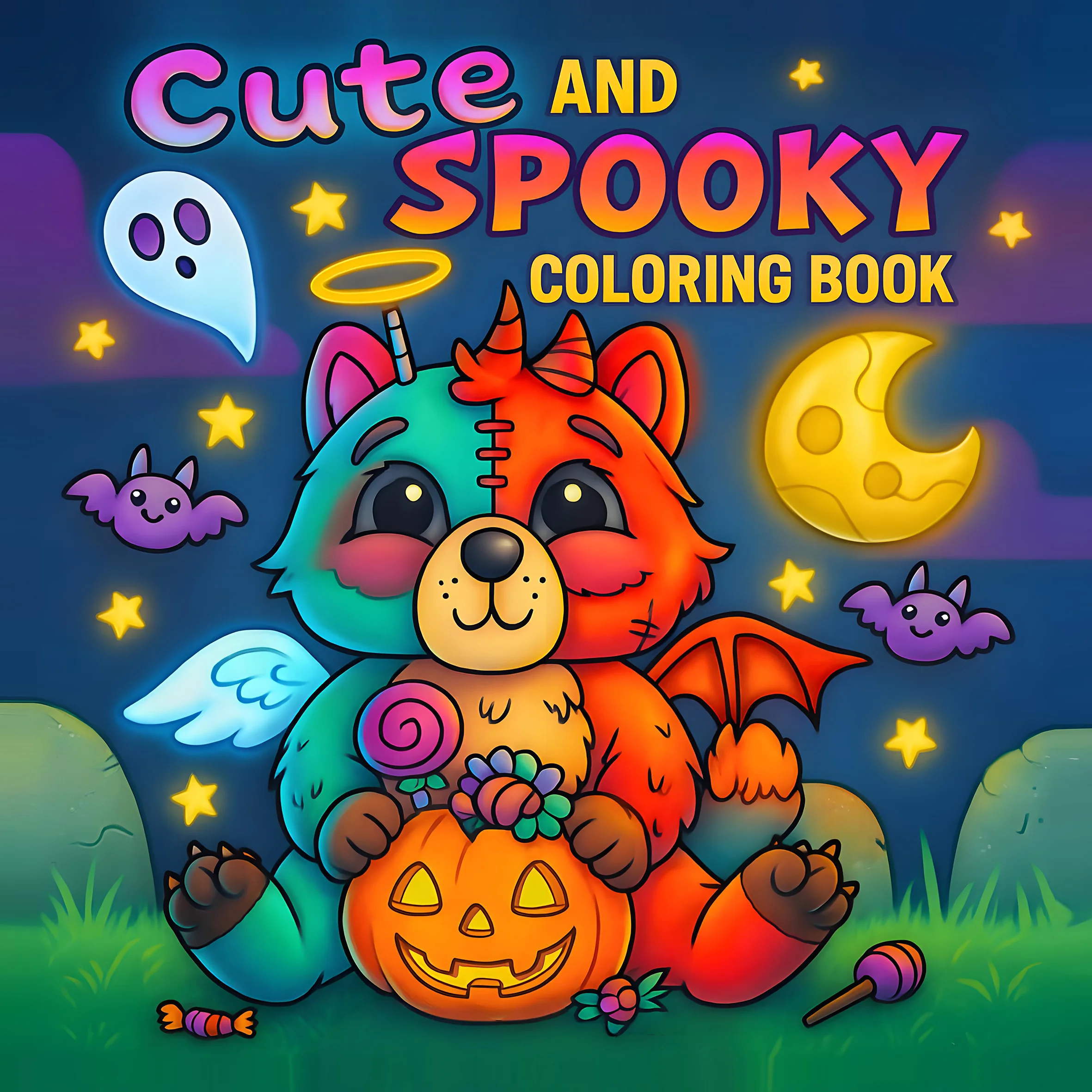 Cute AND SPOOKY Horror Coloring Book For Teens & Adults - 24 Thick Pages With Unique Cover | Perfect Relaxation Gift