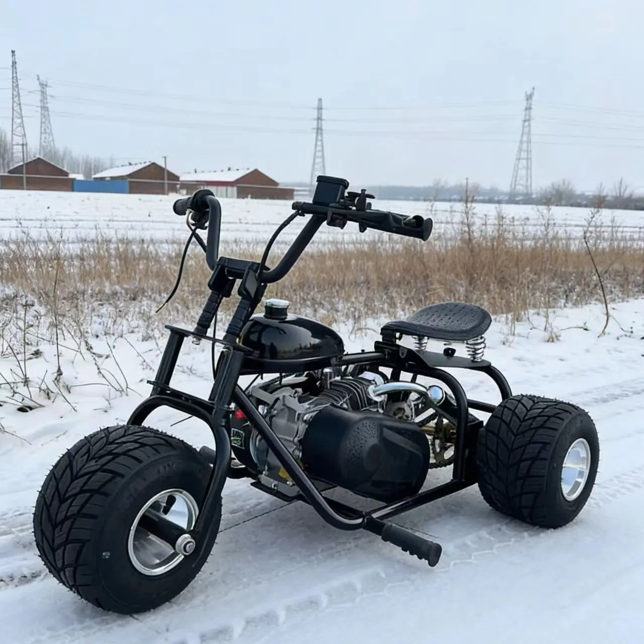 

Now On Sale 212cc 4-Stroke Gas-Powered Three-Wheel Go Kart Trike Buggy 5Inch Off-Road Tires High-Speed All-Terrain For Amusement