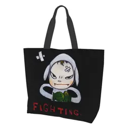 Yoshitomo Nara Fighing Women Shoulder bag 40X50cm Tote bag Shopping handbag Convenient Travel Book Custom Logo