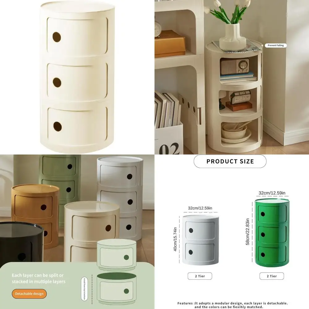 

Contemporary 3-Drawer Beige Nightstand, Multifunctional Storage Side Table for Living Room, Bedroom, and Bathroom