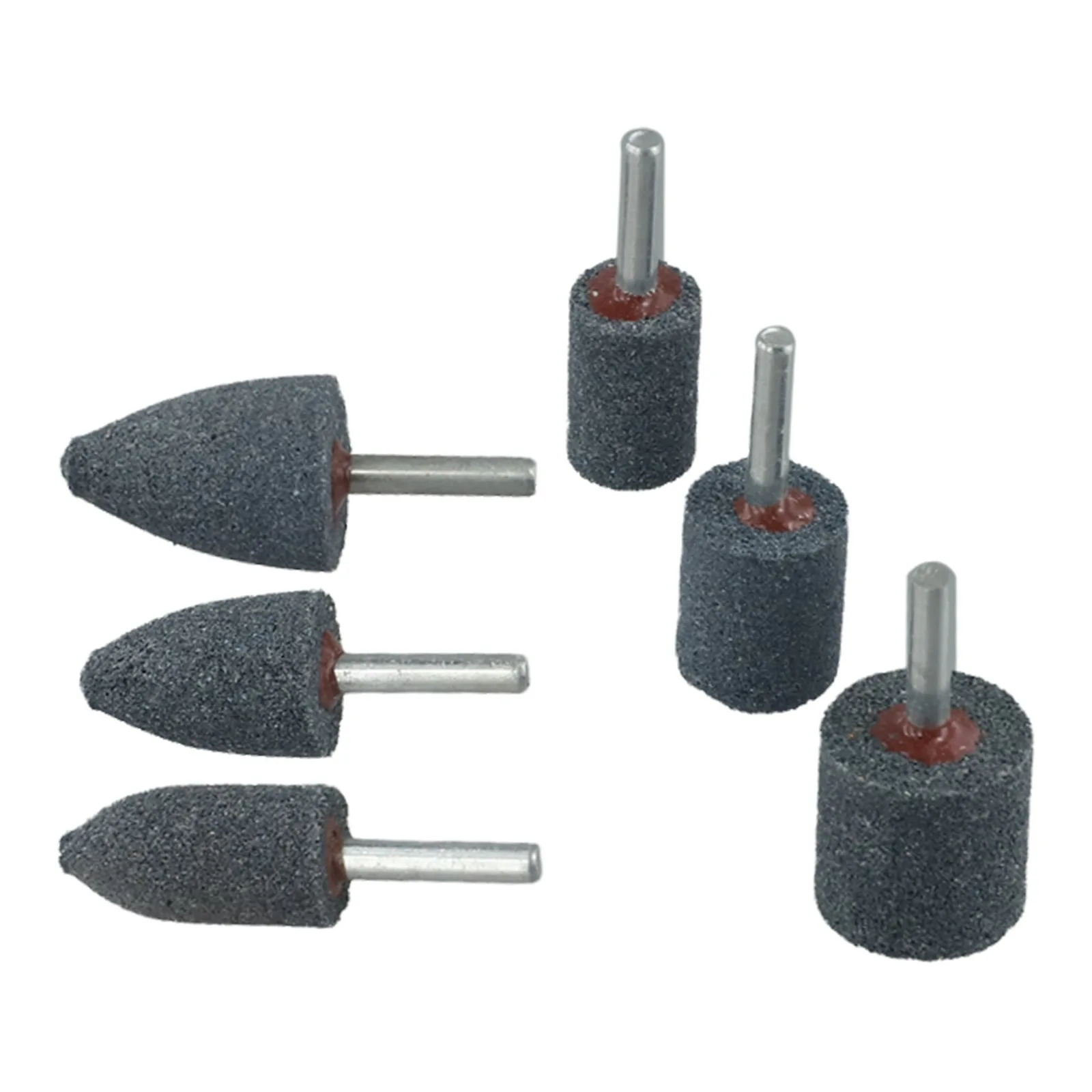 6mm Shank Cylindrical Grinding Wheel Head Set, 6pcs Corundum Mounted Stone For Rotary Tools, Abrasive Bits For Metal Polishing R