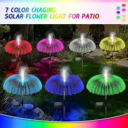 Solar Garden Lights Outdoor Waterproof Fiber Optic Jellyfish Lawn Lights Outdoor Patio Villa Yard Landscape Decor