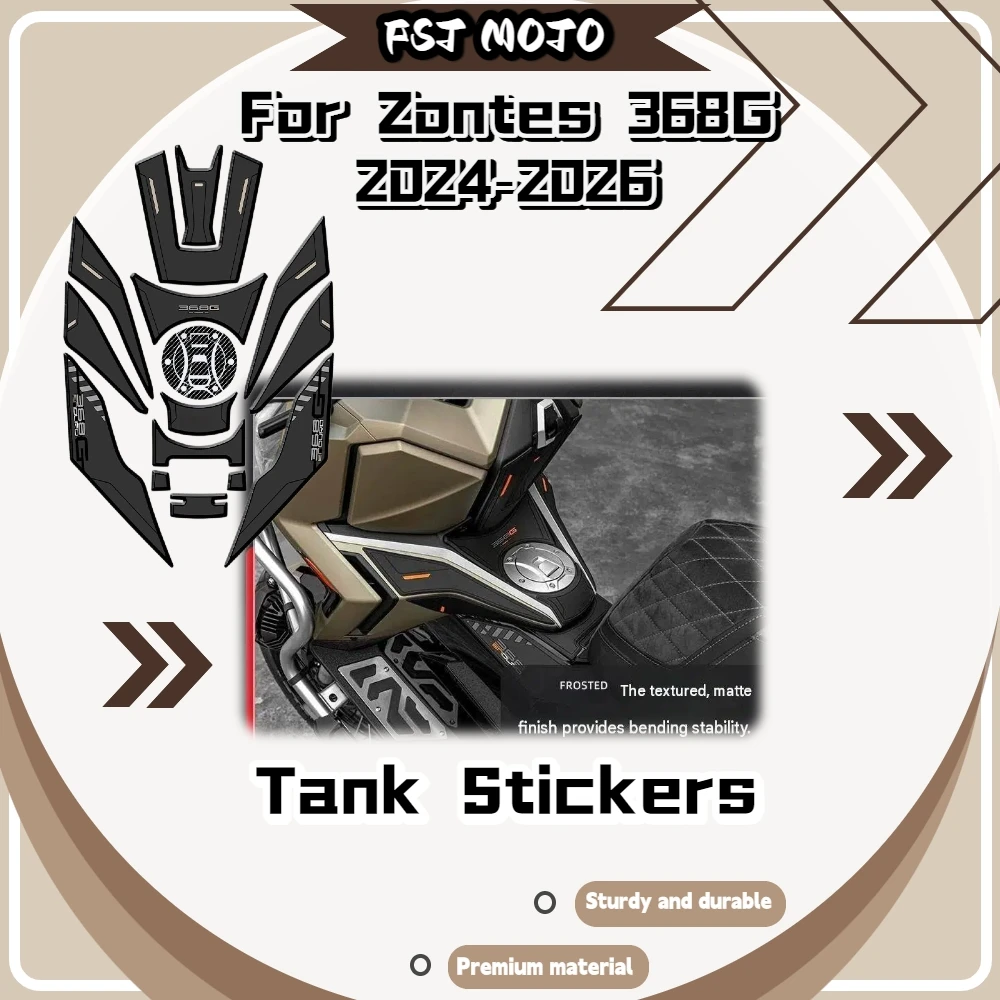 For Zontes 368G 2024‑2026 High‑Elastic Rubber Tank Sticker Sun‑Proof Anti‑Wear Decorative Body Decals Mod Accessories