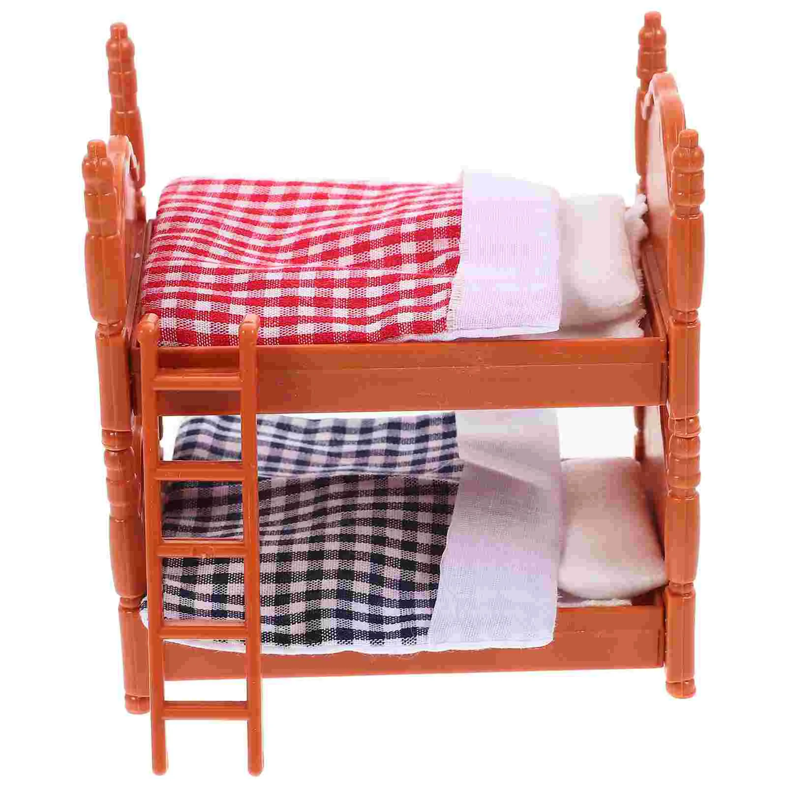 Mini chambre à coucher poupées lit lits doubles meubles de Simulation fille maison tissu enfant en bas âge