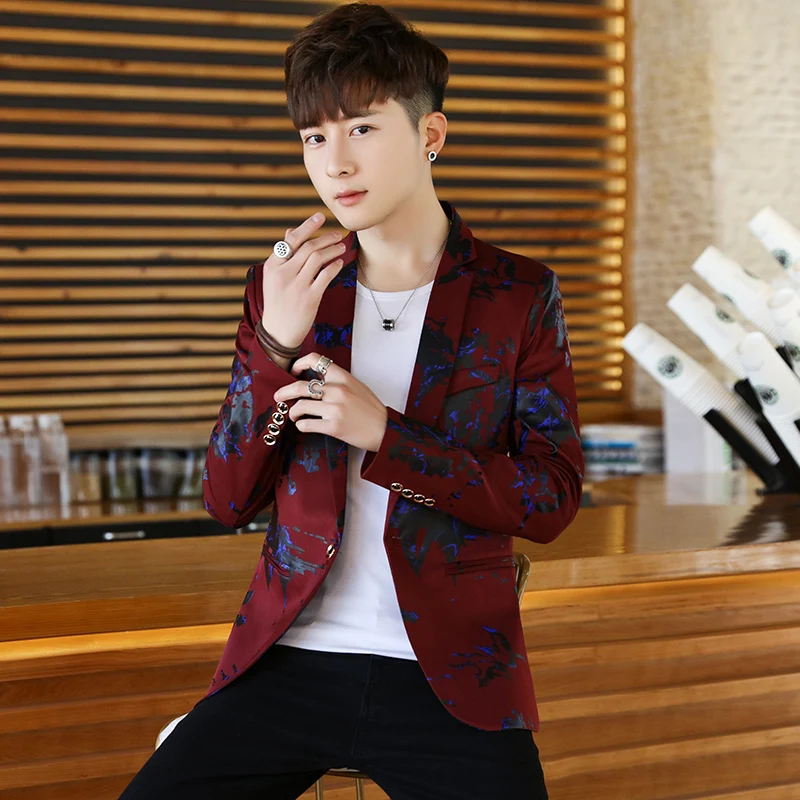 

Men's suit casual suit jacket Men's Spring and Autumn handsome jacket Korean fashion men's suit Yuppie handsome suit