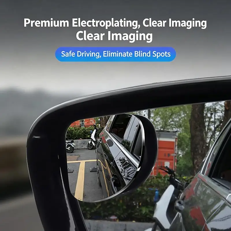 Car Blind Spot Mirror 1 Set 5cm 360° Rotatable Wide Angle Stick-On HD Glass Mirror Universal for Sedan SUV Truck Van Auto Parts