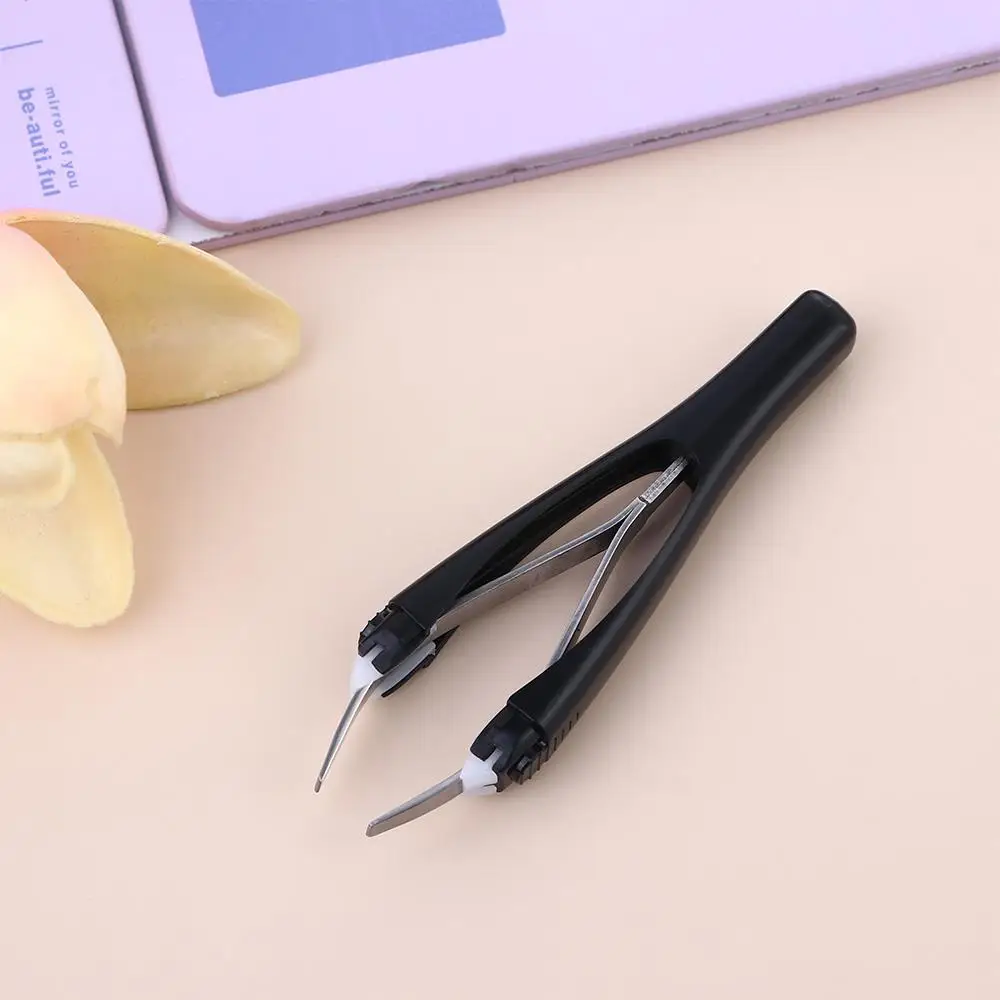 الفولاذ المقاوم للصدأ إزالة الشعر إزالة الرؤوس السوداء مائل تلميح الحاجب قرصة ماكياج أداة كليب المشابك التلقائي الحاجب الملقط