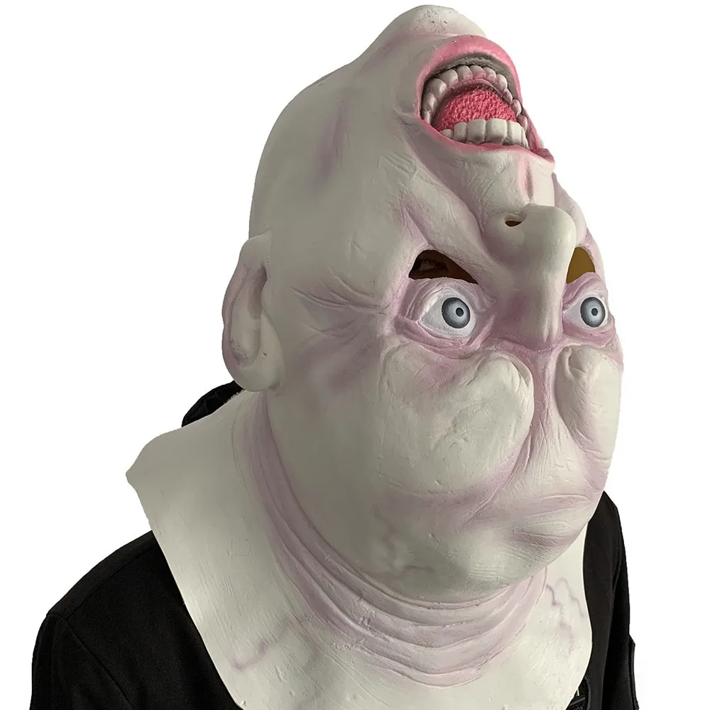 Horror-Latex-Vollkopfmaske mit Kopfunterschlag, gruselige, seltsame Monster-Kopfbedeckung für Halloween-Cosplay, Themenpartys und Kostüm-Requisiten – Detail 3