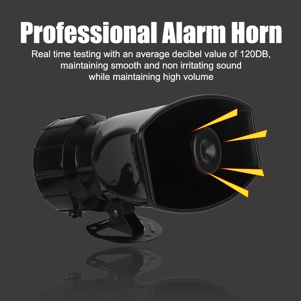 Police Fire Siren 12V Speaker Air Horn Megaphone 7-Sound Loud Car Warning Alarm Horn Loudspeake for Police Firemen Car Horn