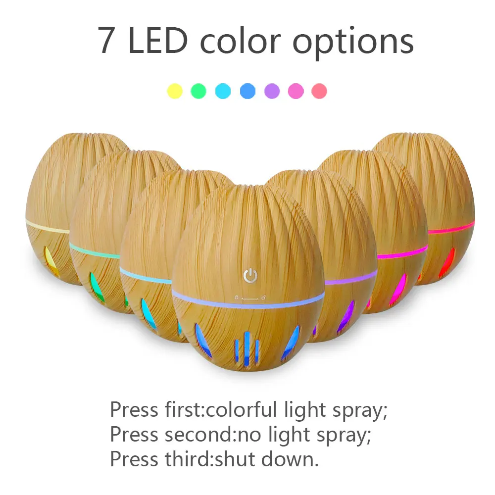 Modern Touch-Control Humidifier  130ml Capacity for Aromatherapy + Air Purification + 7-Color LED