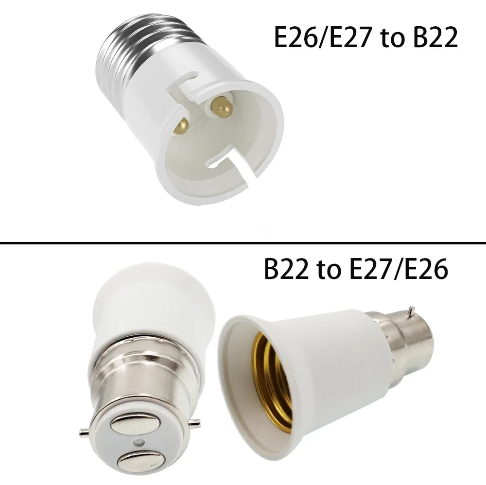 2 szt. Adapter lampokejowy od B22 do E27 z ognioodporną śrubą E27 do bagnetu B22 LED żarówka kukurydza Adapter gniazdo elektryczne