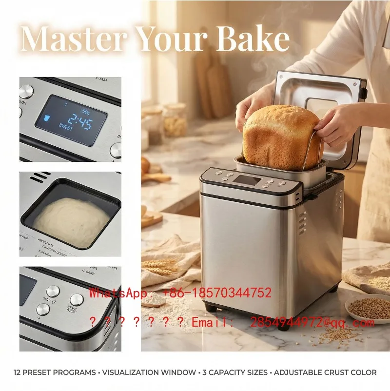 Picture 4: European Standard Automatic Bread Machine Multi-function and Noodles Fermented Toast Household 700W Automatic Baking Machine