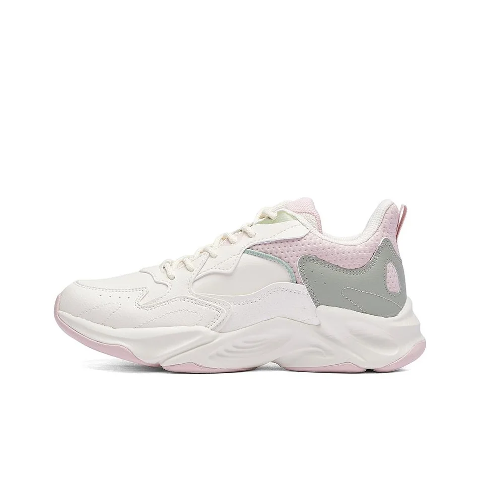 361 Slip Resistant Abrasion Resistant Low top Sports Casual Shoes Women's White Pink 582246784A
