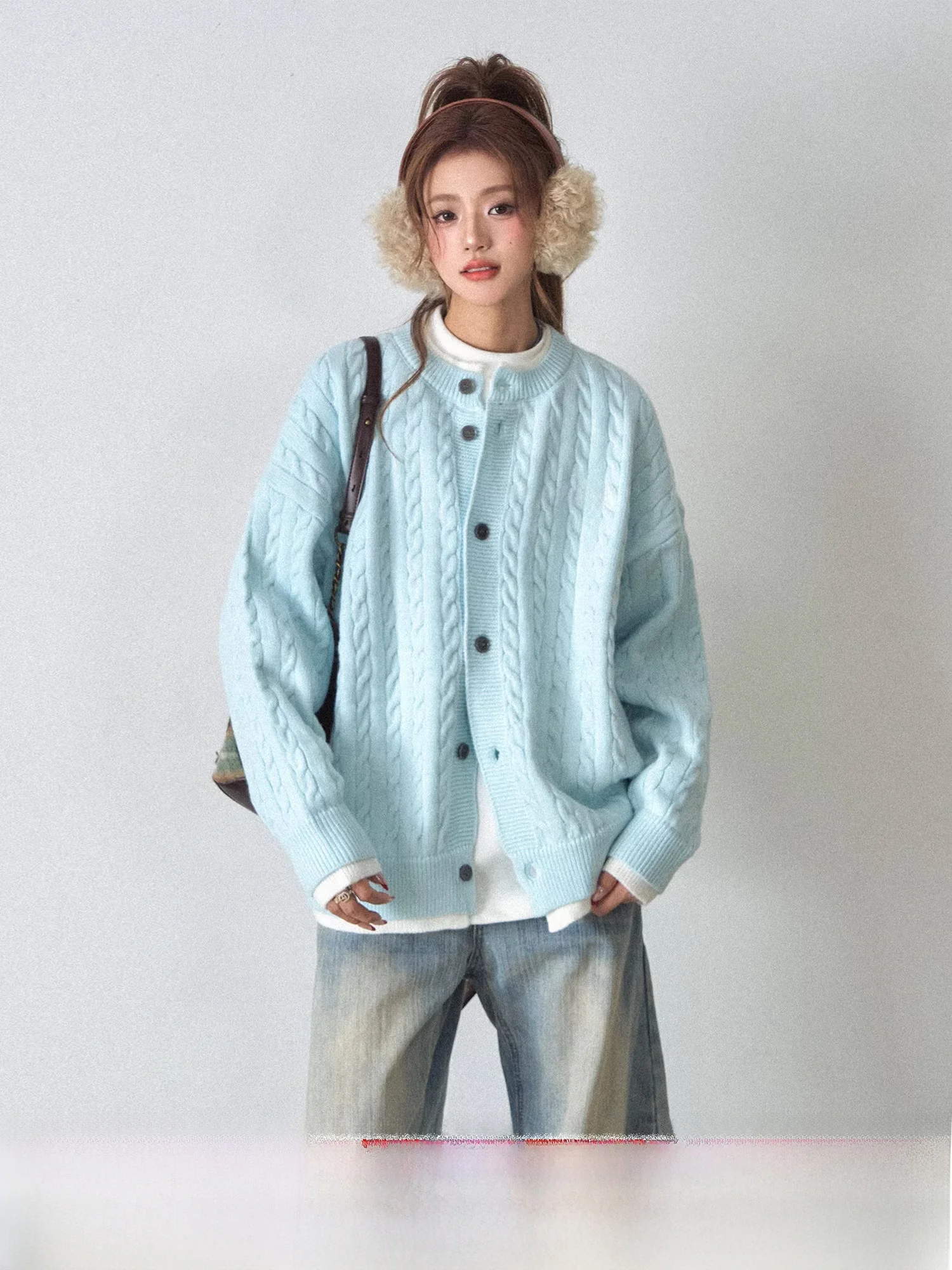 

Корейский вязаный свитер, кардиган, женский осенне-зимний теплый мягкий твист-трикотаж, повседневная мода