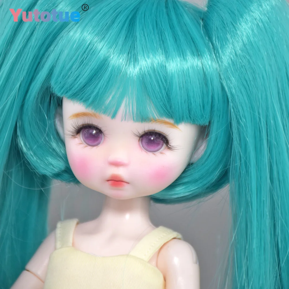 YUTOTUE 12 inch Height Girl Doll Toy Kids Gift Hair with 2 Ponytail Dress Shoes Removable