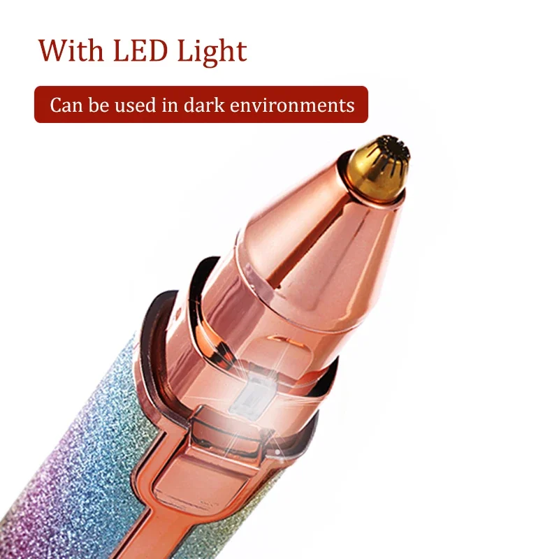 2 IN 1 Ricaricabile Elettrico Rasoio Sopracciglia Epilatore Corpo Femminile Viso Rossetto Forma Depilazione Mini Indolore Rasoio Rasoio