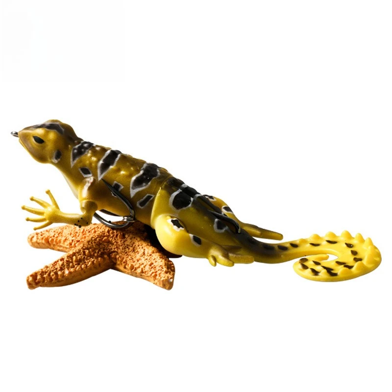 

2pcs 20g Fishing Lures Bait Floating System Silicone SimulationGecko Soft Bait Three Hooks To Attack Fake BaitFishing Supplies